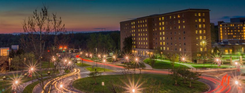 College Campus at Night
