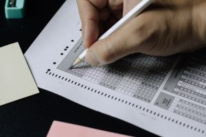 Student Taking a Standardized Tests such as the SAT which is going online