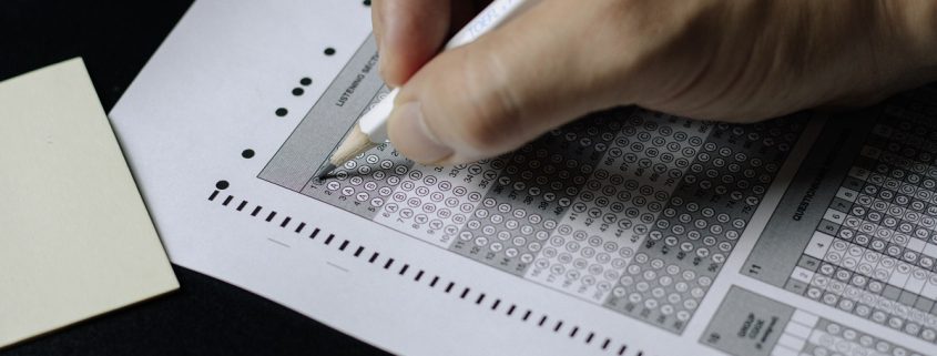 Student Taking a Standardized Tests such as the SAT which is going online